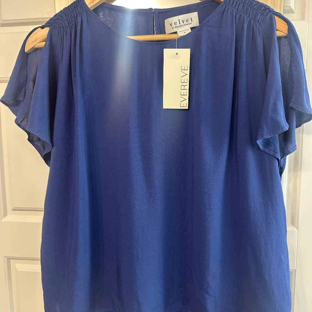 Royal Blue Evereve Short Sleeve Top NWT (45% off)